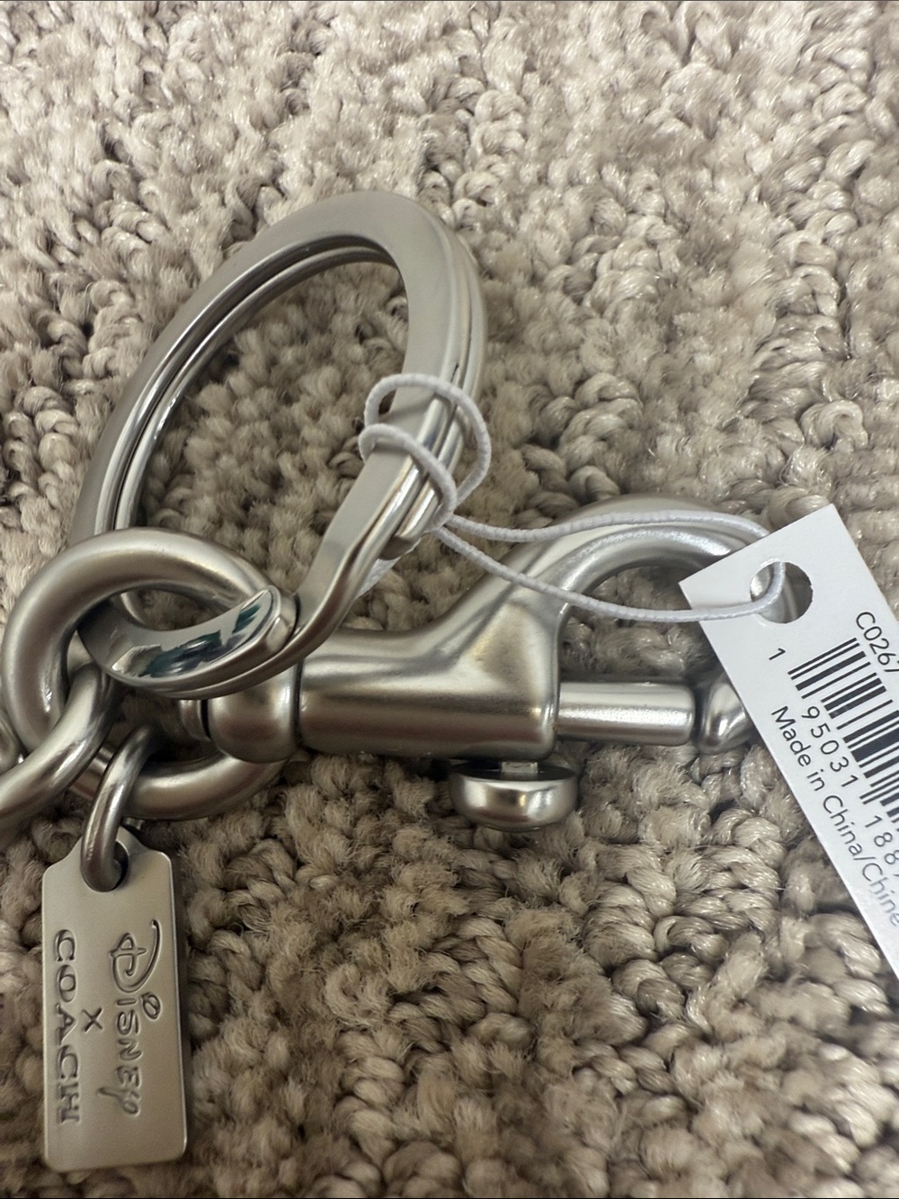 Coach Disney X Princess Belle Bear Keychain in Yellow and Brown with Silver - Picture 3 of 8